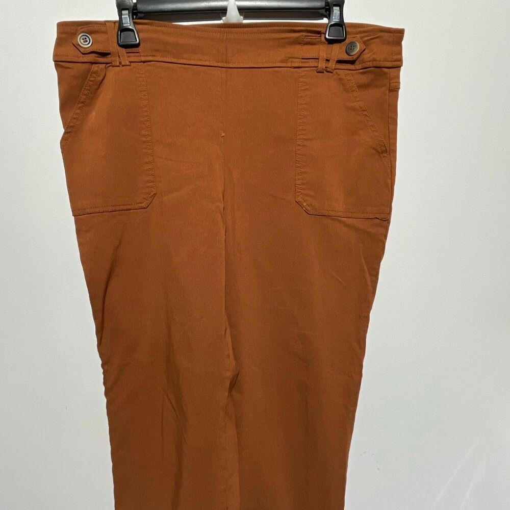 Soho Apparel Ltd Women's Brown High Rise Stretch Pull On Trousers Pants Size 1X
